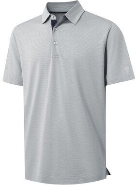 Mens Faded Denim Heather Short Sleeve Performance Moisture Wicking Active Tee